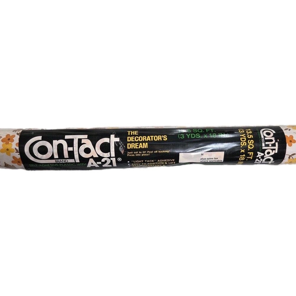 NOS Vintage 1985 CON-TACT Floral Self Adhesive Shelf Liner Contact Paper